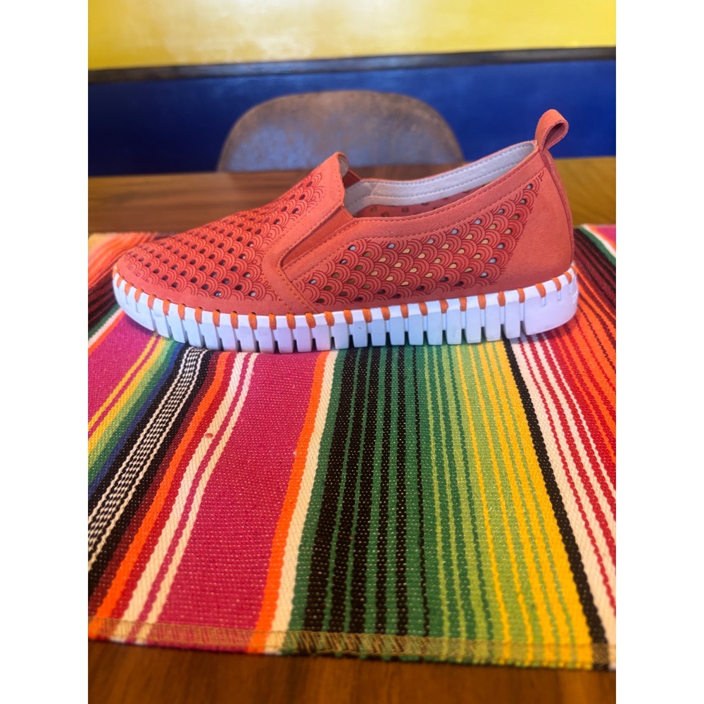 Ilse Jacobsen Tulip 139 Perforated Slip On Sneakers Orange Womens 39 - Picture 7 of 9